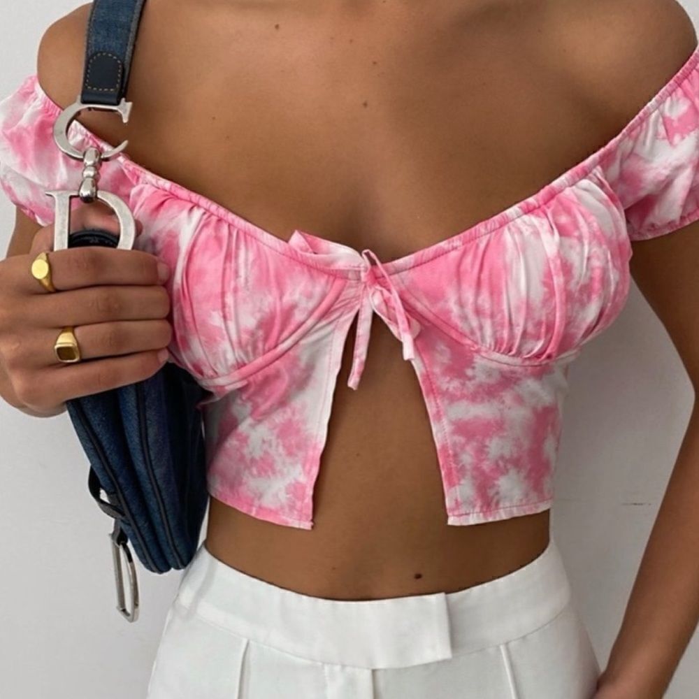 NWOT Tiger Mist Pink Tie Dye Crop Top XS